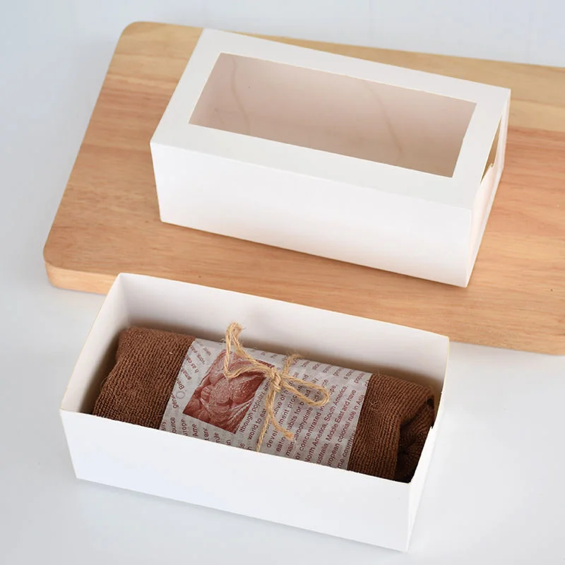 Длинные прямоугольные швейцарские рулонные бумажные контейнерные коробки для тортов с