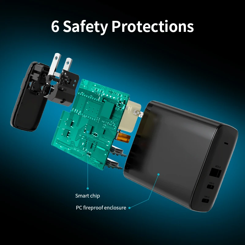  PD18W 45W 65W GaN быстрое зарядное устройство для ноутбука мобильного телефона портативный EU дорожный адаптер
