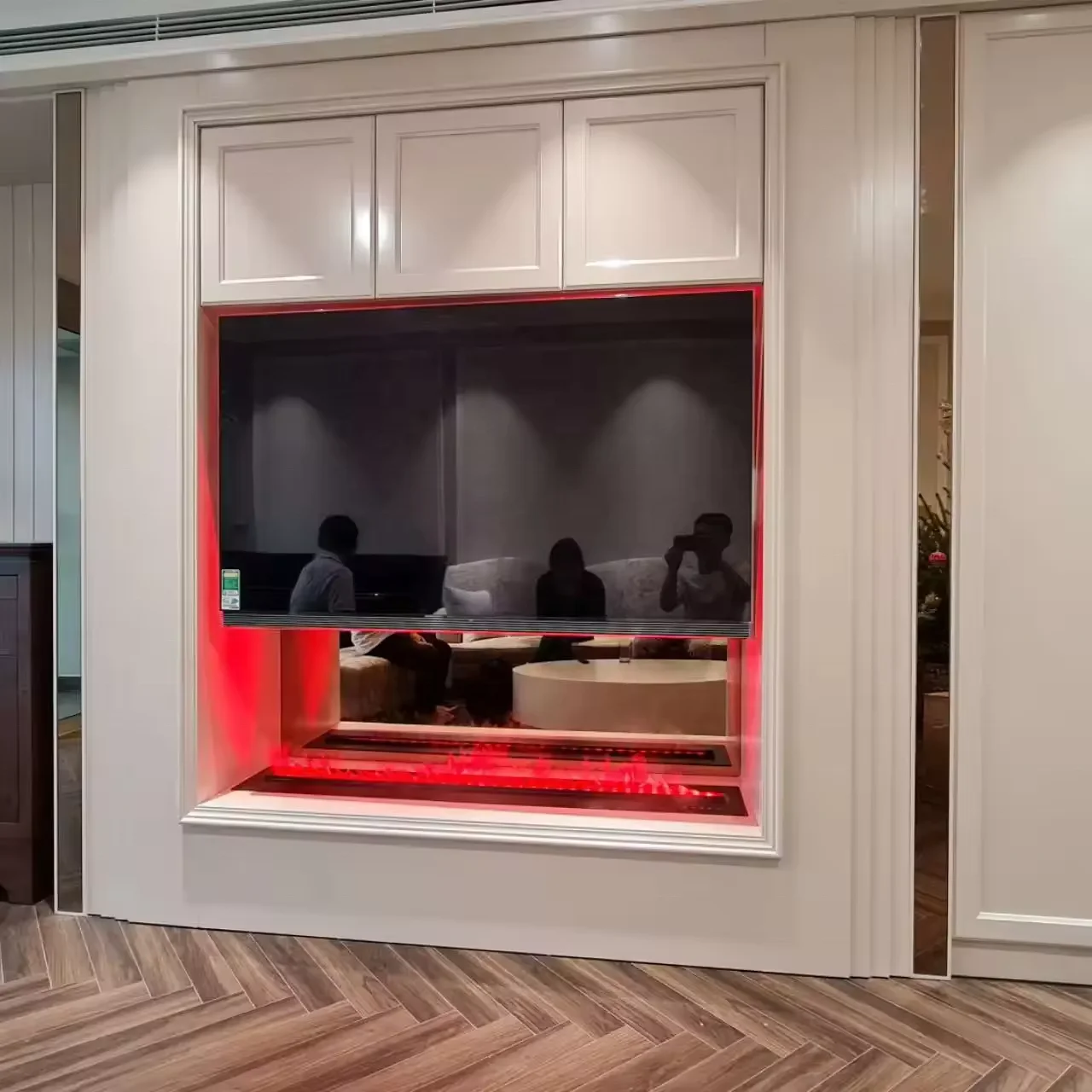 2024 New Product 3D Water Vapor Electric Fireplace Exhibition Hall Elegant Indoor Interior Decoration