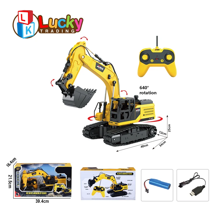 Remote Control Excavator Toy Rc Construction Vehicles Toys Engineering Series  With Simulated Spray