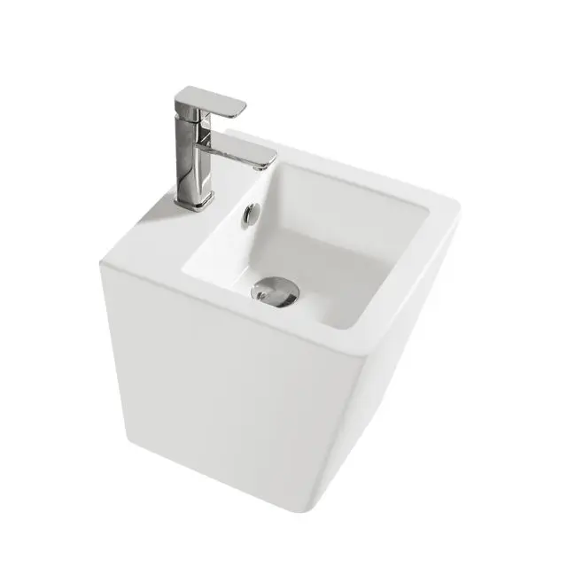 Bathroom Ceramic Half Pedestal Wall Hung Basin Semi Hanging Art Wash Basins