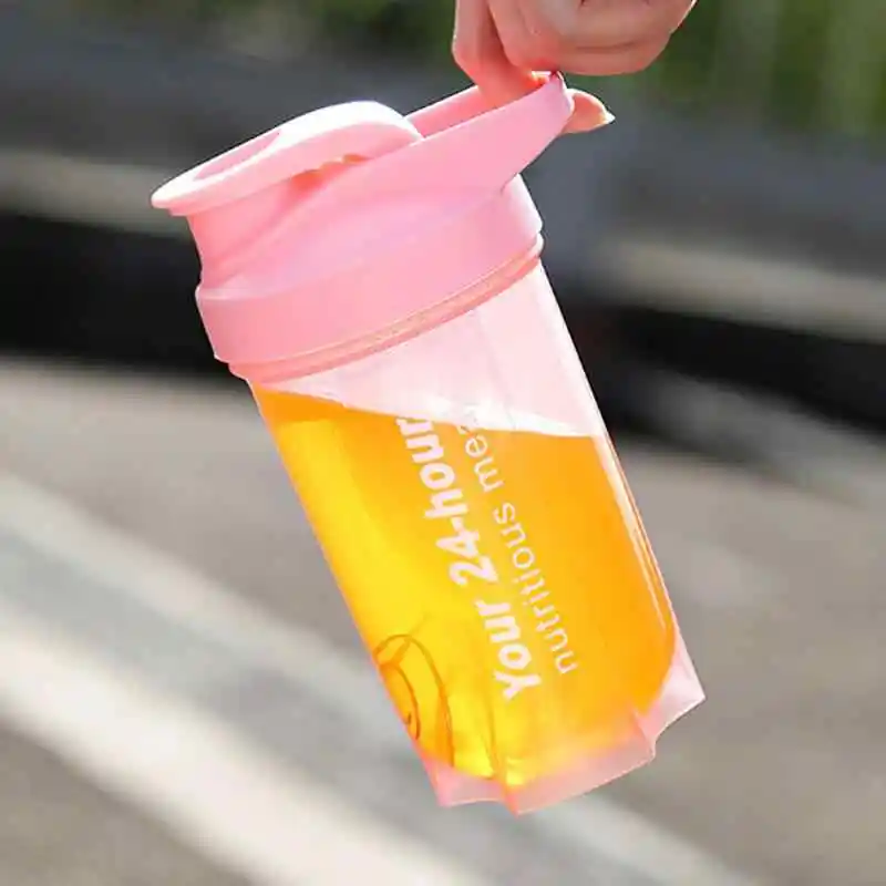New Customize  500ml 16oz Protein Shaker Ice Bottle with mixer ball  Portable Sport bottle with Handgrip