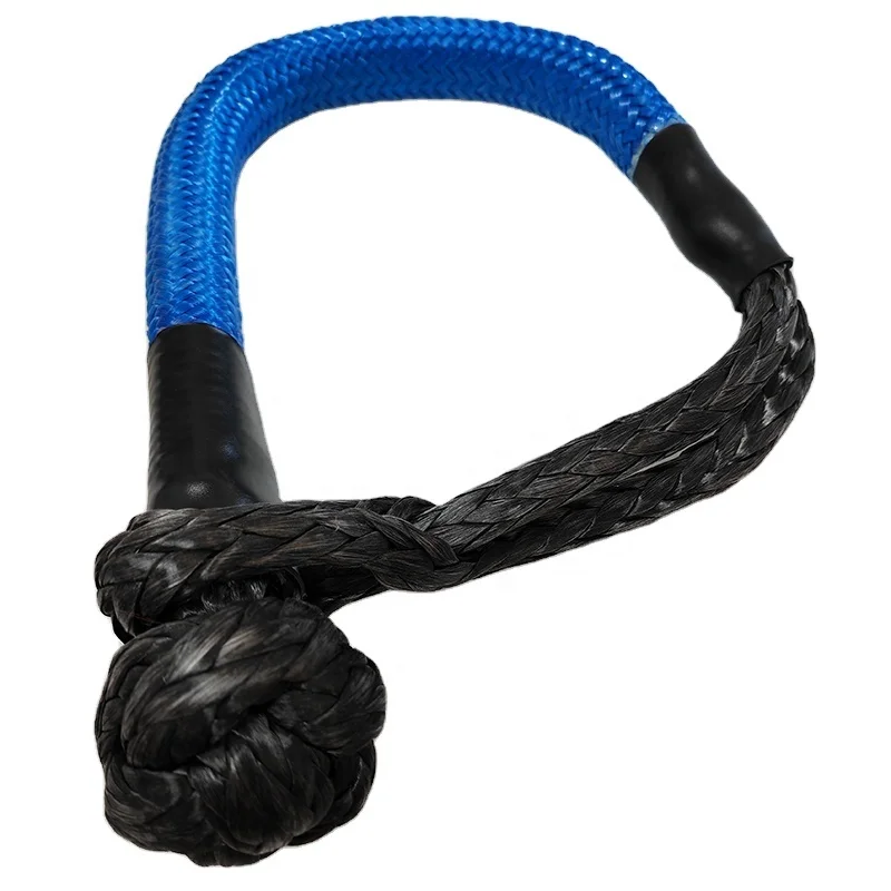 JINLI rope factory 11mm12mm13mm HMPE synthetic soft shackle together with recovery rope