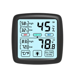 2020 New Developed DT89 Room Digital Hygrometer Indoor Thermometer with Touch Backlit