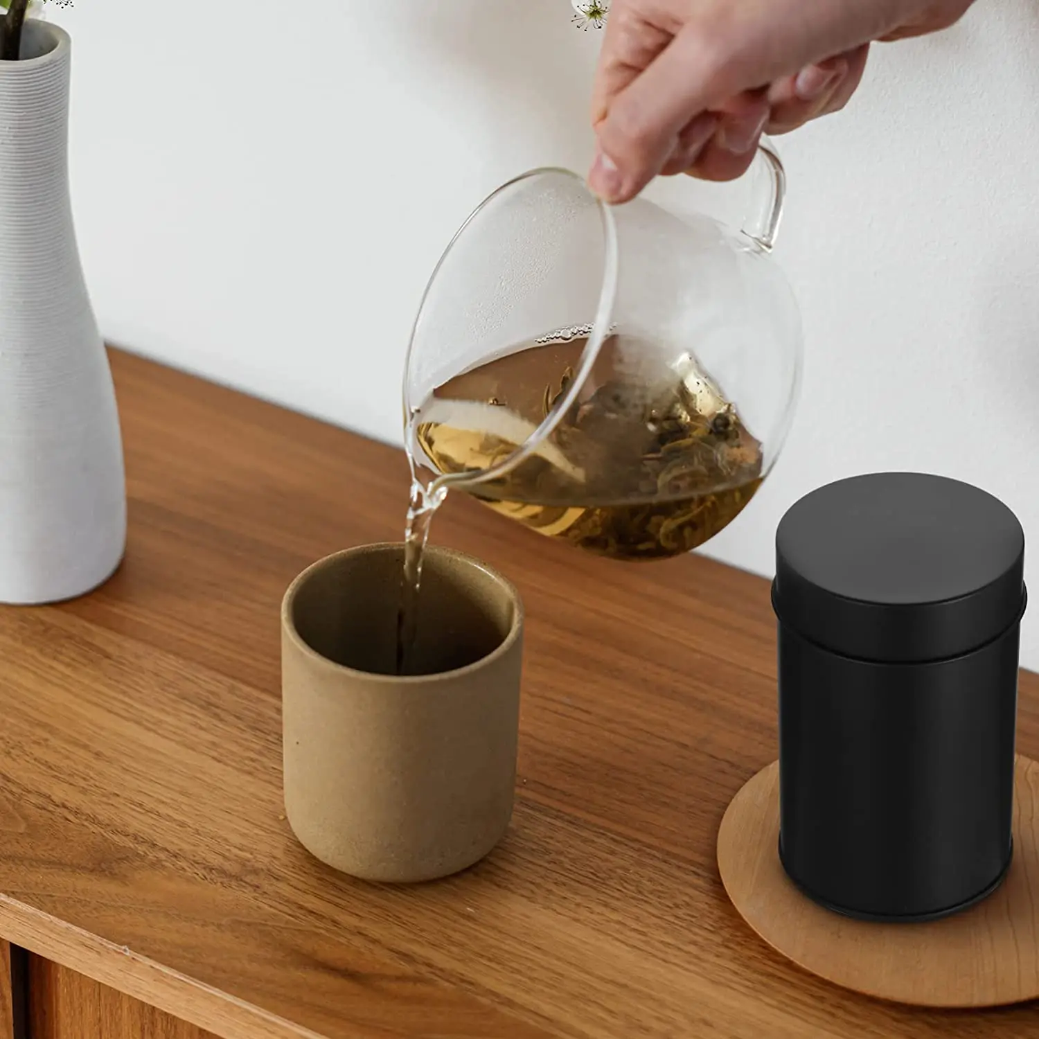 Customized Printing Small Coffee Tea Tin Can With Double Lid Custom Tea Tins