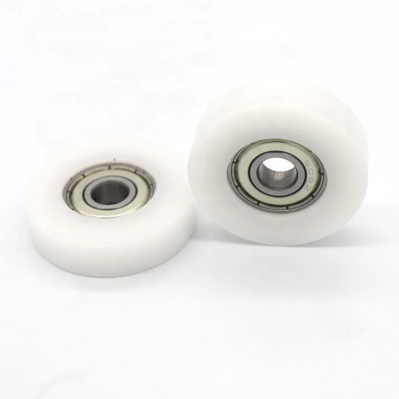 China High Quality nylon diameter 30mm rubber wheel 608zz