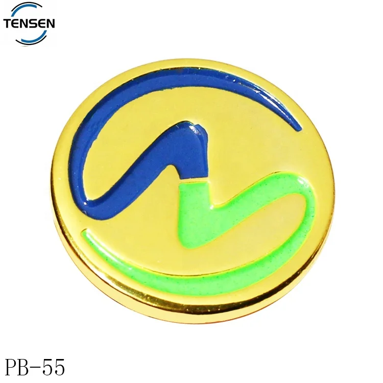 Zinc alloy clothing tin badge accessories custom round shaped enamel logo butterfly lapel pins for suit