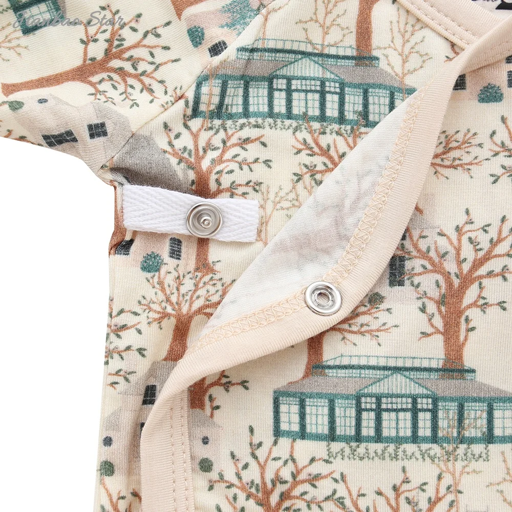 Wholesale Newborn Baby Long Sleeve Romper Suit Fashionable 100% Cotton Comfortable Soft Winter Design Bamboo New Design Fashion