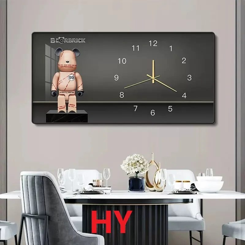Factory direct sales living room luxury personalized creative mute crystal porcelain painting wall clock