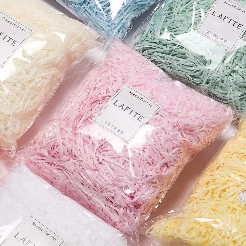 100g/Bag Hot sale High quality Decorative Crinkle Cut Shredded Shred Paper For Gift Packaging Boxes