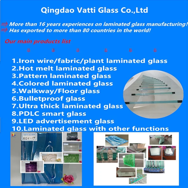 Long clear 5+5  6+6 architectural curved laminated glass