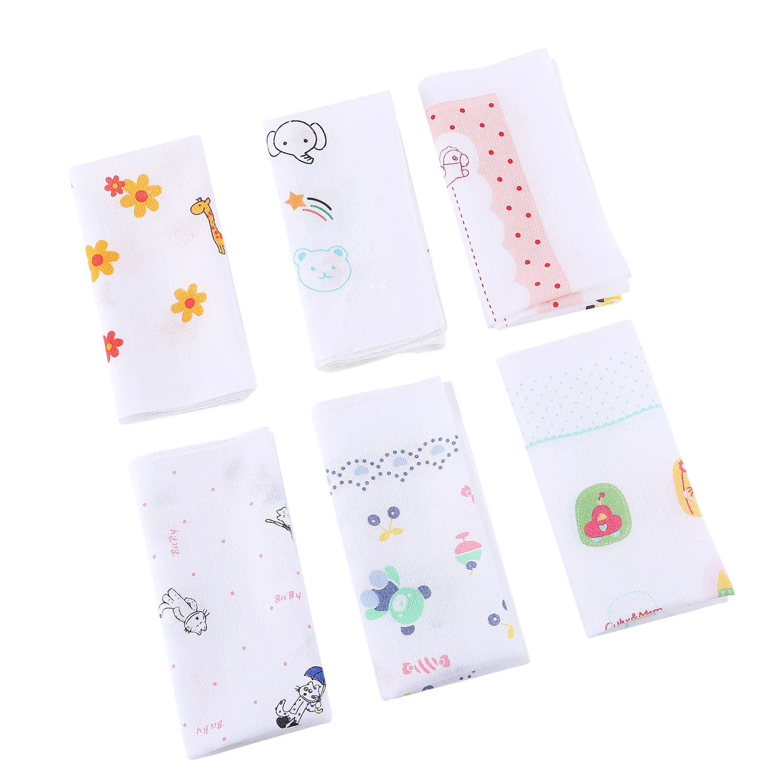 Custom printed baby face towel 100% cotton children gauze cloth handkerchief