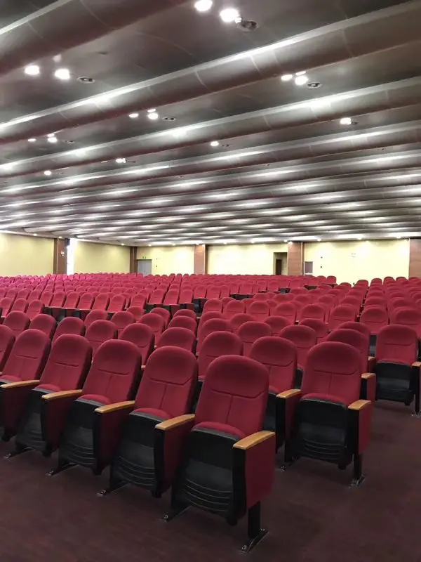 Verified supplier Plastic back cheap auditorium chair price with writing pad theater chair auditorium with discount hot sale