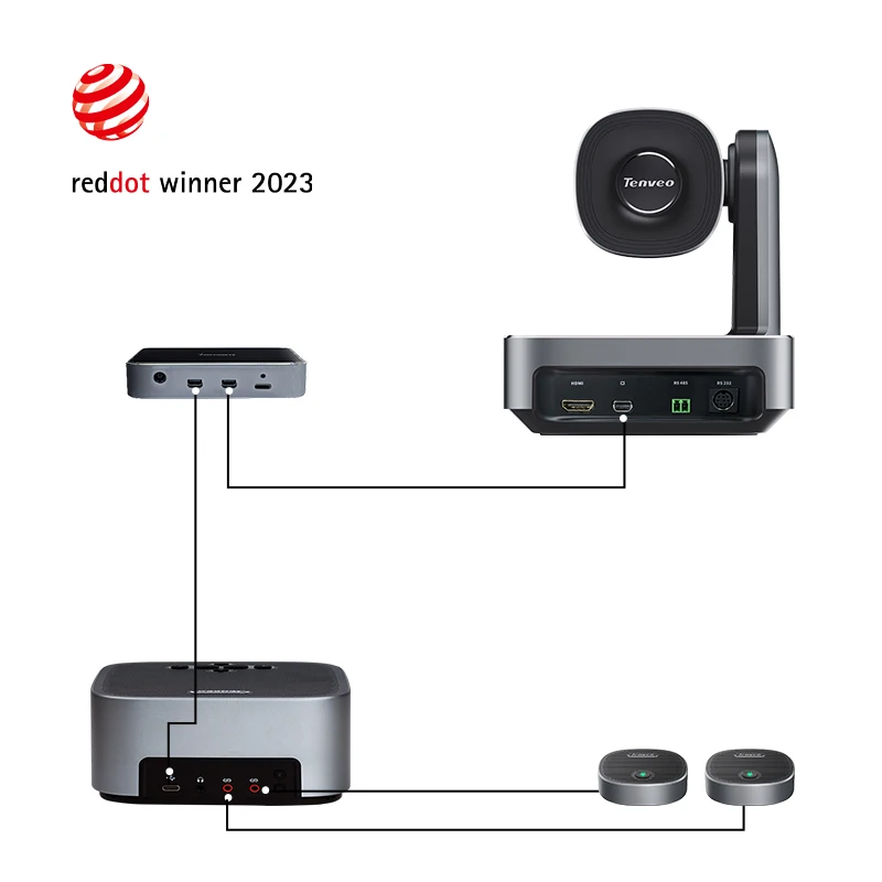 Tenveo VA612G-EX 4k cam+speakerphone+hub+extension mics conference PTZ conference video camera system