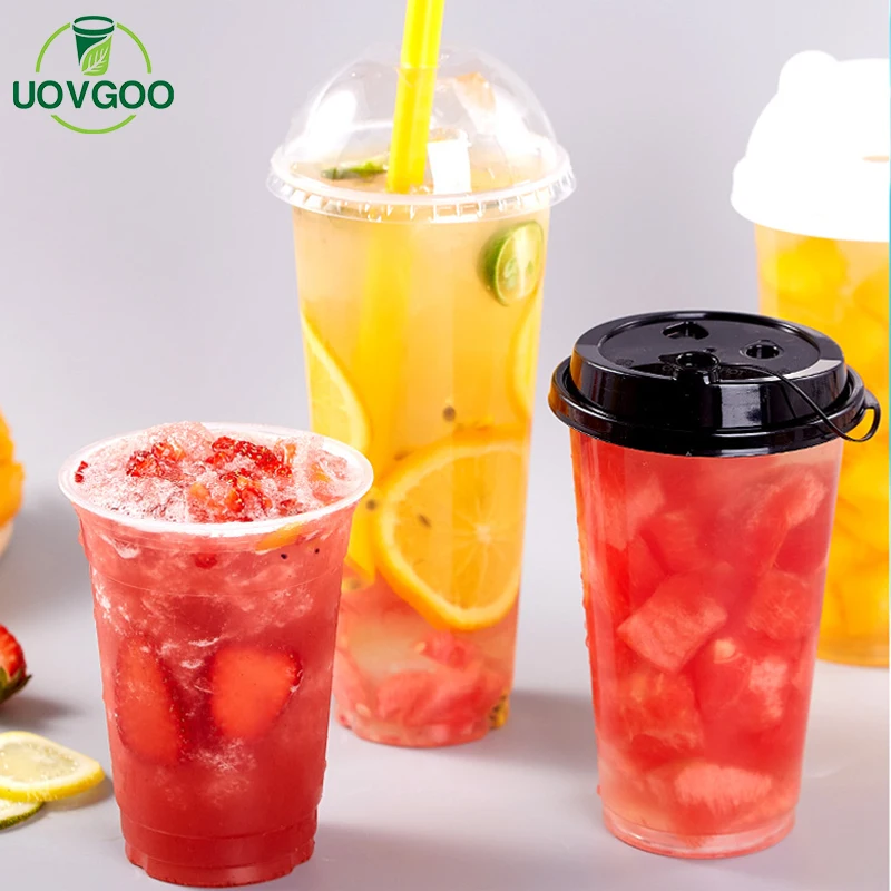 Новый товар, изготовленные на заказ пластиковые чашки boba с крышками, пластиковая чашка для холодных напитков