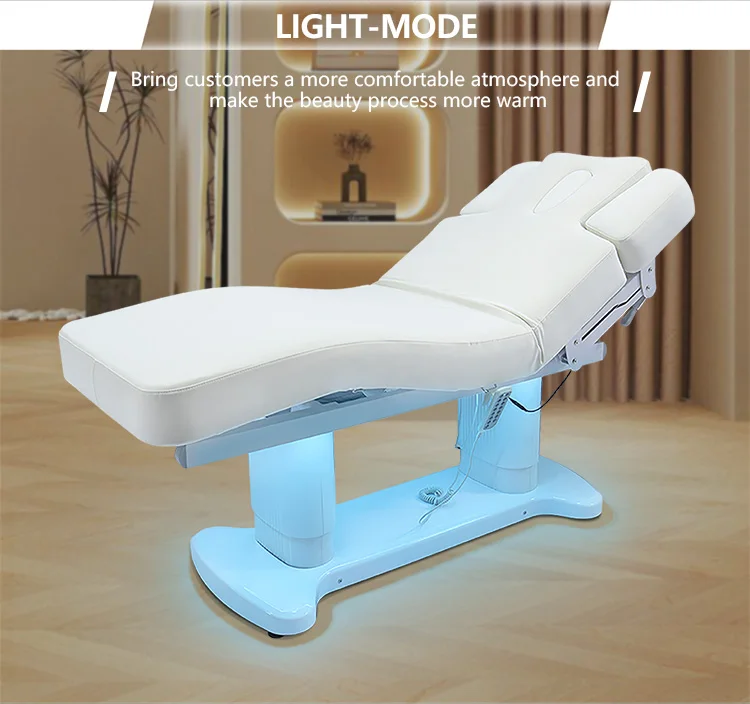 Heated Esthetician Therapy Spa Wellness Treatment Salon Cosmetic 4 Electric Motor Extension Beauty Bed