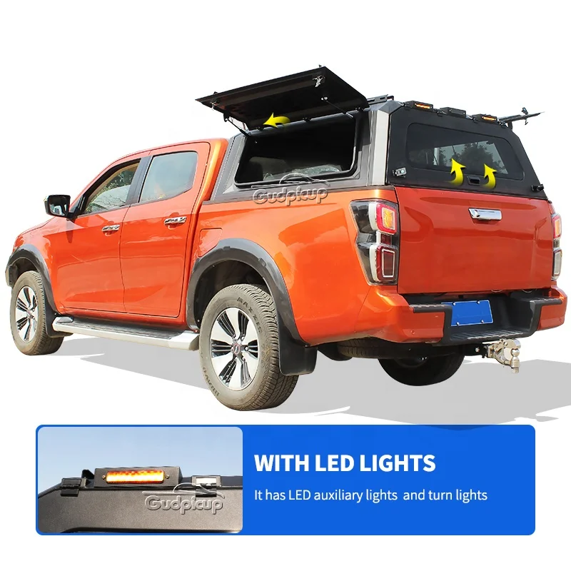 4x4 Pick Up Lightweight Steel Pickup Truck Canopy Topper Camper for Toyota Hilux Ford Ranger F150 Dmax