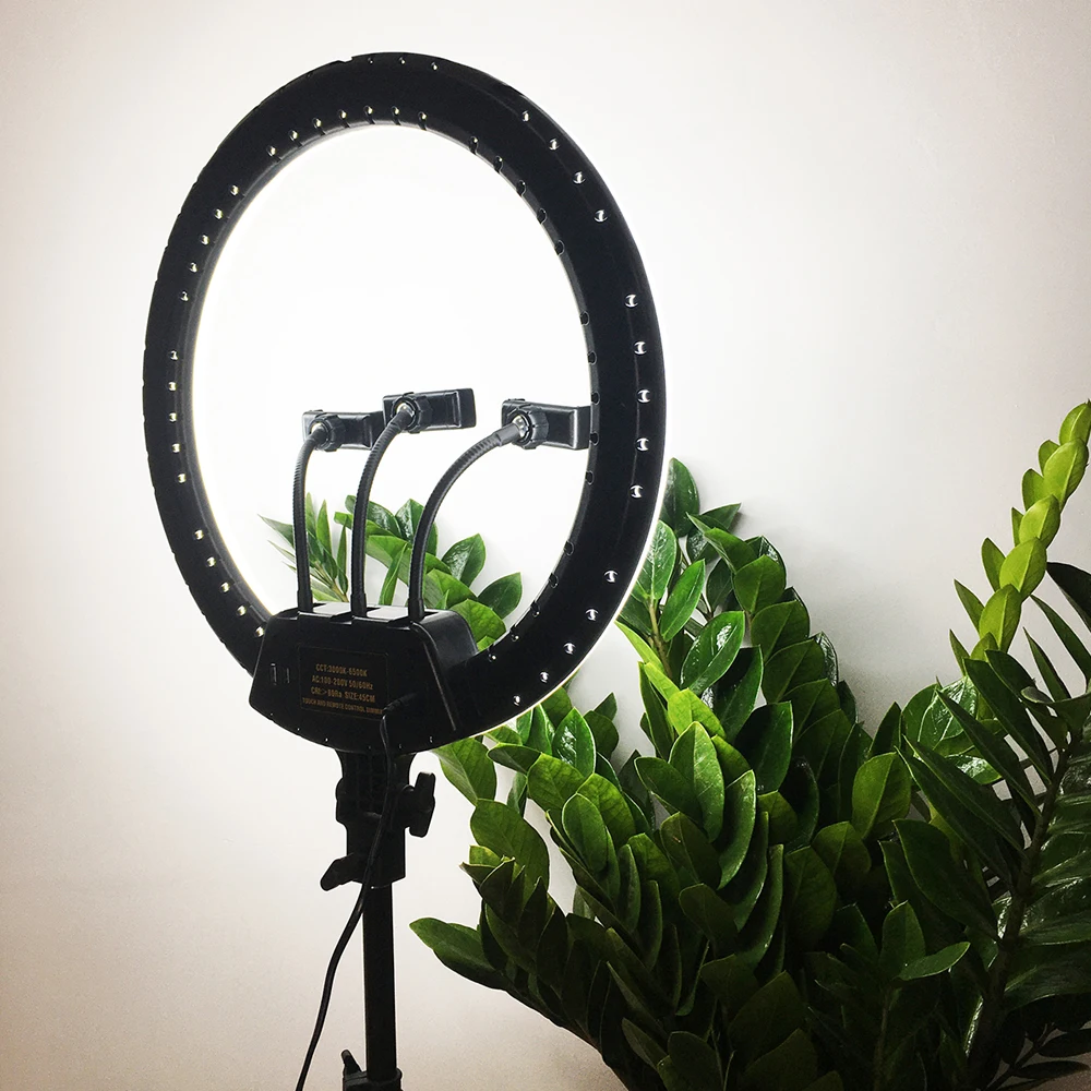 Хит продаж, 18 дюймов, Круглый, с регулируемой яркостью, для фото камеры, для видеостудии, для макияжа, для фотографирования, светодиодный кольцевой свет, комплект для фотографии