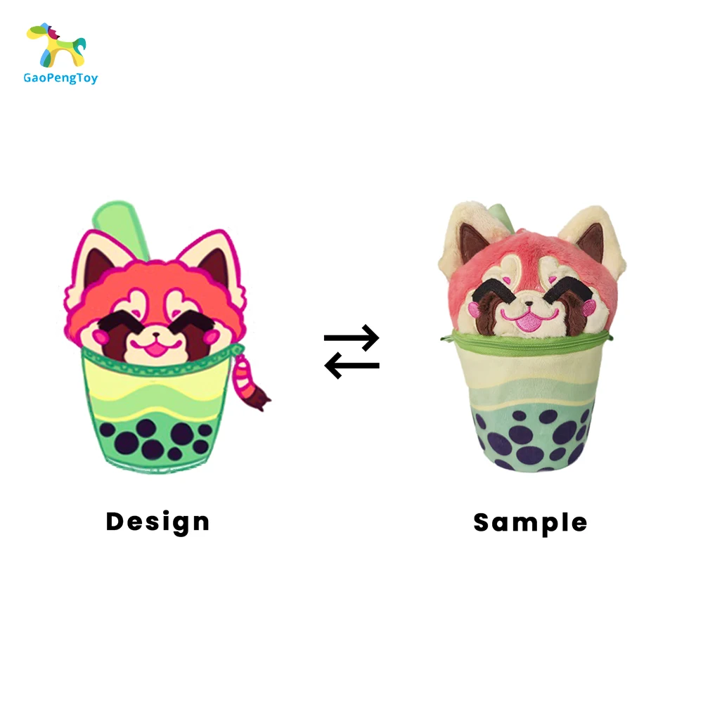 Cute Custom Stuffed Animal Plushie Panda Custom Made Plush Animal Toy Personalized Animal Artwork Customized Mascot