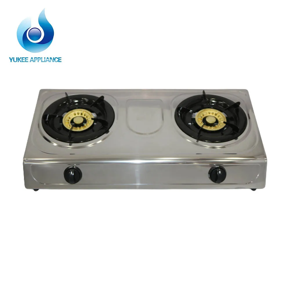 Nigeria Hot Sale Top 10 brands Yukee tempered glass Cooktop Double burner Gas Stove Cooker Make In China