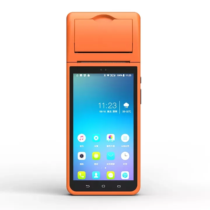 hot 5.5 Inch Mobile All In One Smart Pos Payment Terminals Machine Systems Handheld Android Terminal PDA Pos System with Printer