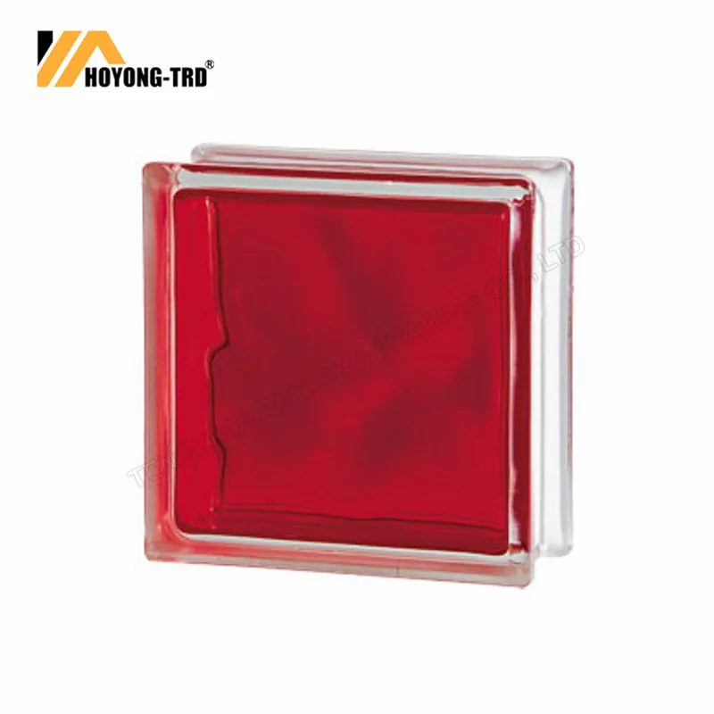 Красные цветные хрустальные стеклянные кирпичи полые блоки 190*190*80