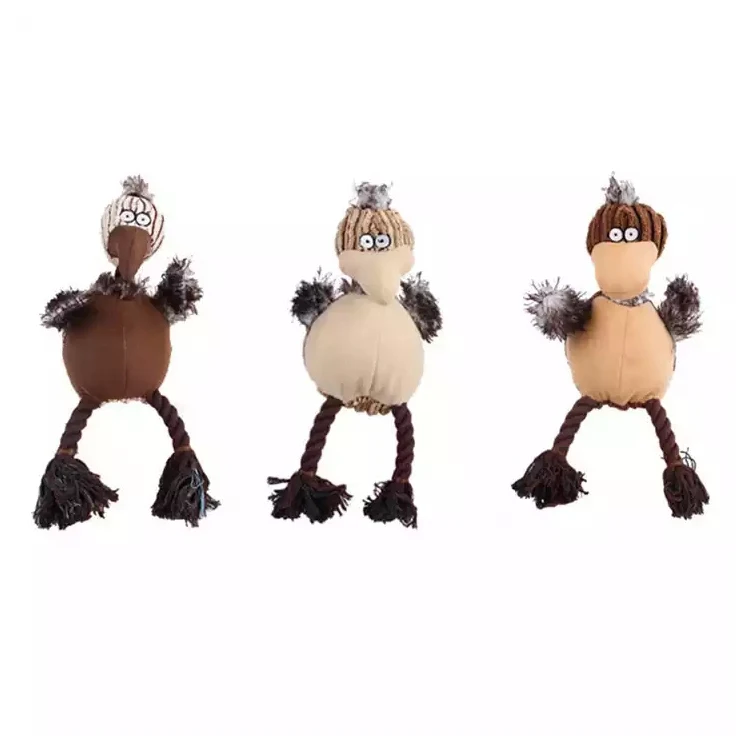 New Pet Plush Molar Bite-resistant Squeaky Dog Toy Cartoon Bird Pet Sounding Toy