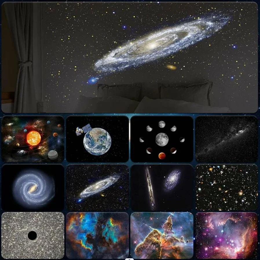 360 Degrees Rotation 13 In 1 Led Planetarium Projection Lamp Globe Galaxy Star Projector Light,Night Lamp for room Decoration