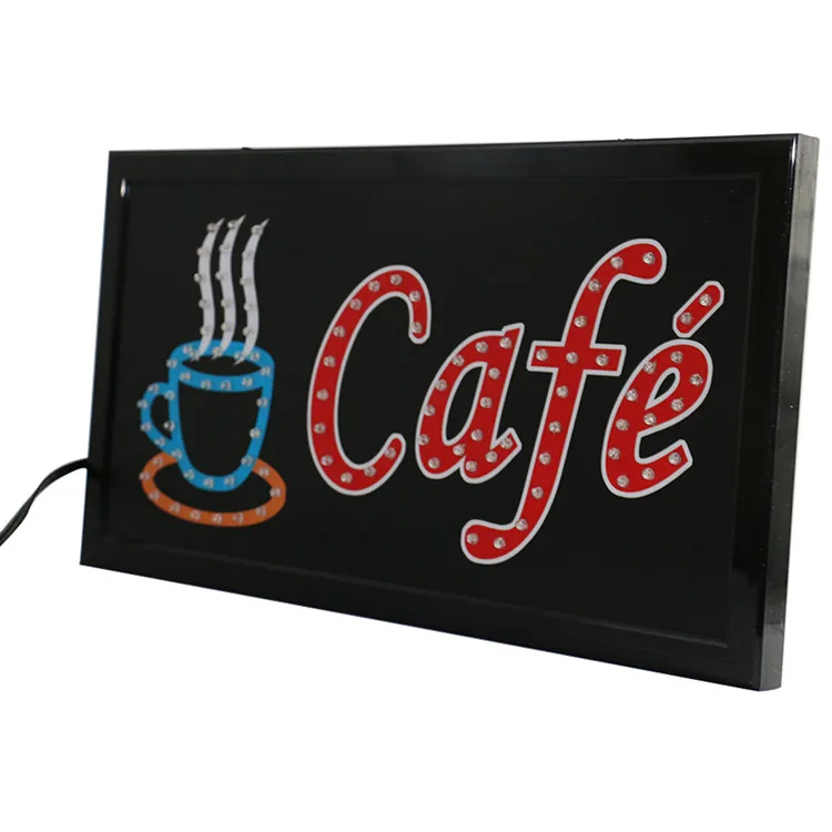 Factory custom 48x25cm led open signs for sale open cafe sign