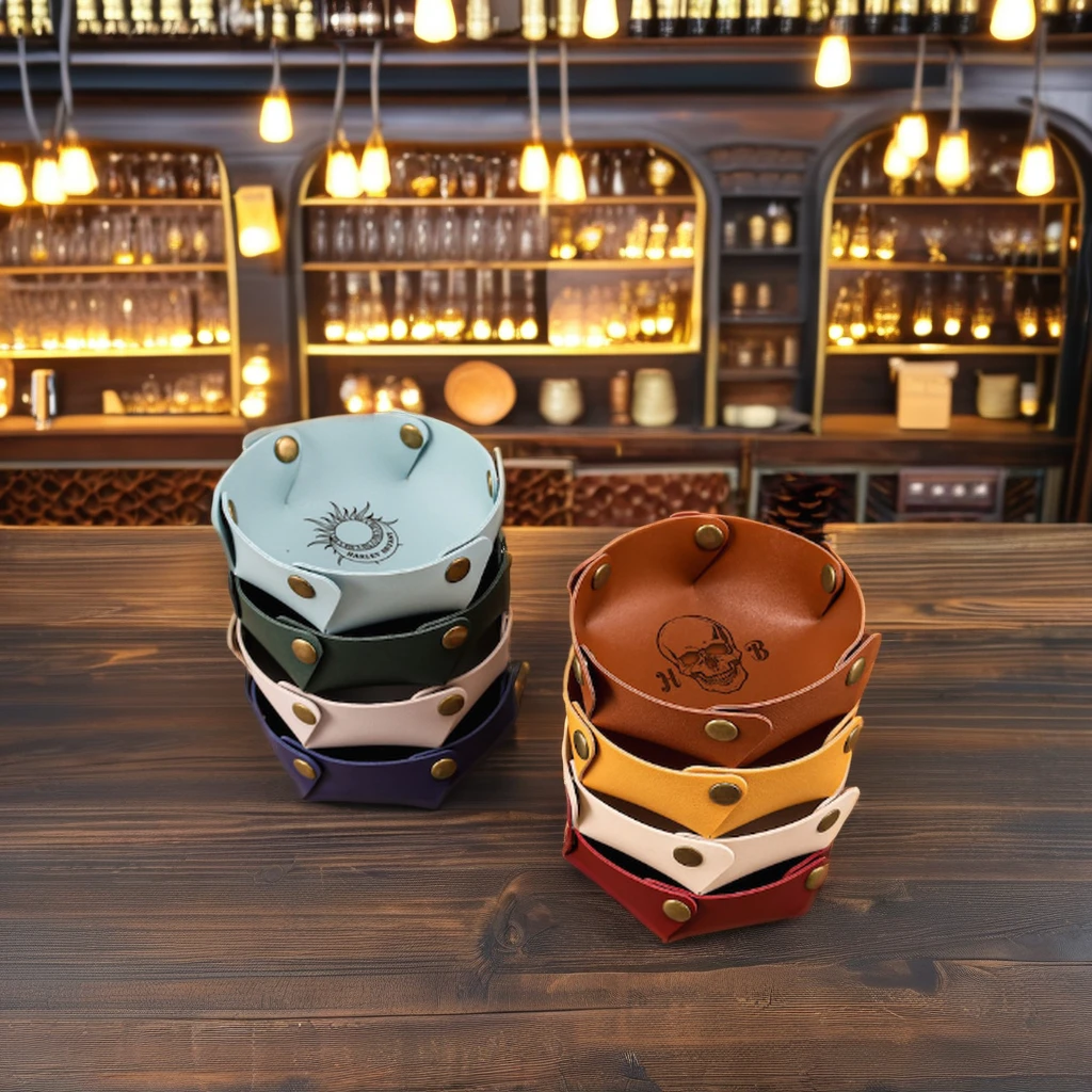 Personalized Leather Dice Tray Gift Dnd Game Lover Tray Table Board Games Engraved Leather Gaming Tray