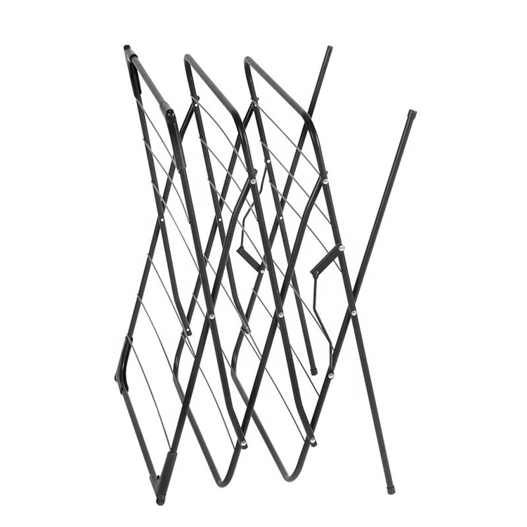 Space Saving Laundry Home Wire Steel Drying Racks & Rails Dry Line Indoor Foldable Stand Metal Clothes Rack