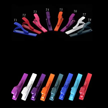 4cm solid color tie bar clip blanks for men with clasp back