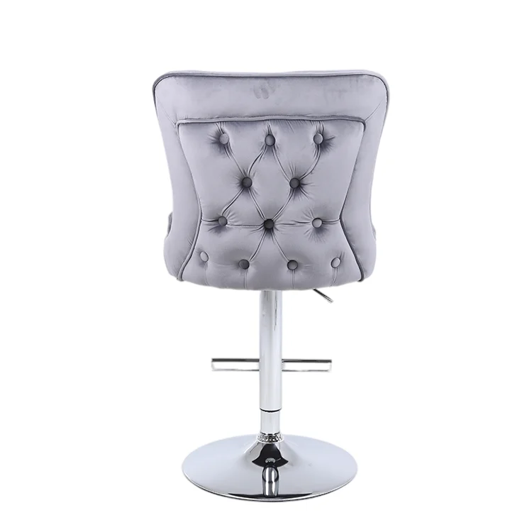High-end modern design hotel high Commercial luxury velvet swivel bar chairs