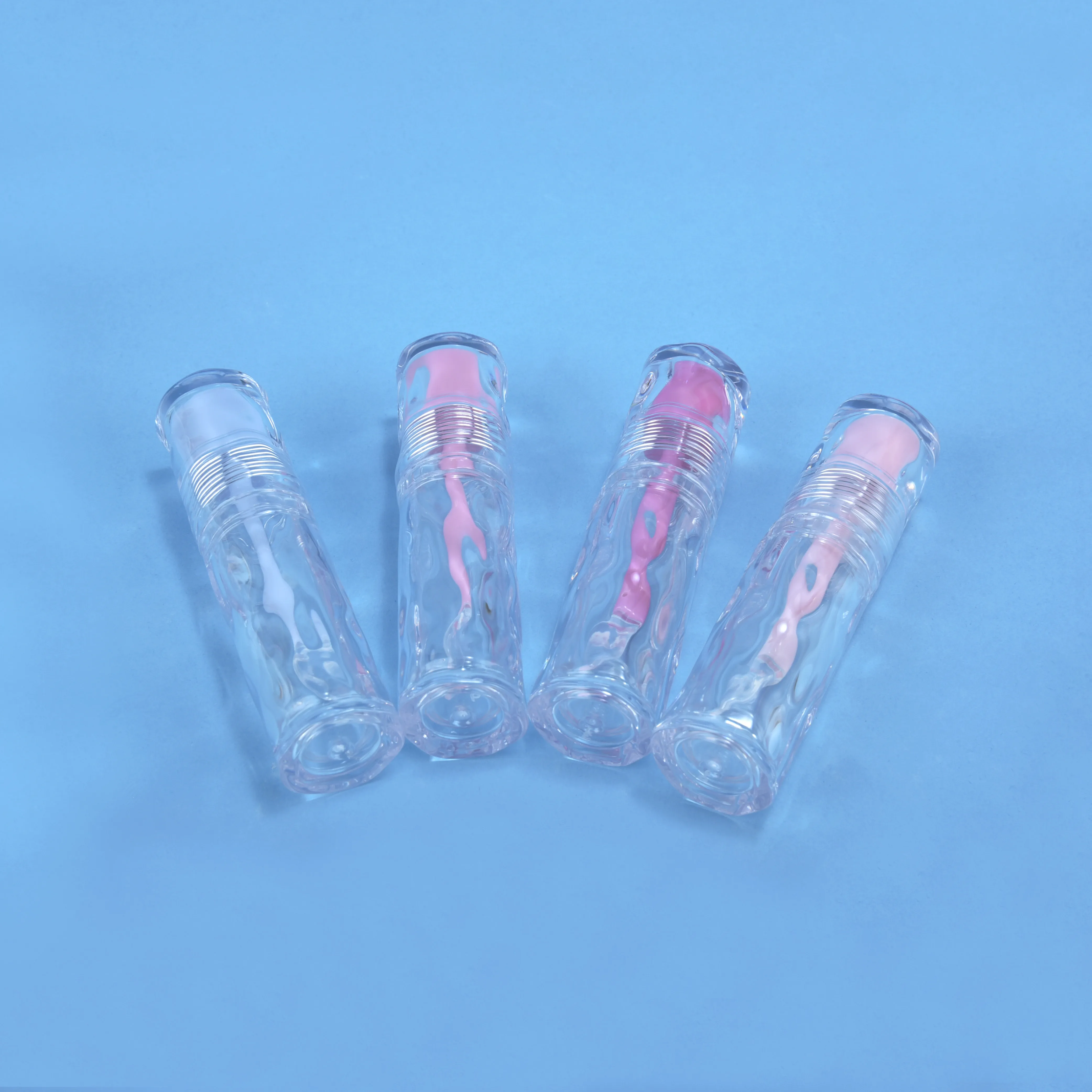 cute water wave bottle shape transparent silicone applicator lipgloss containers wand tubes