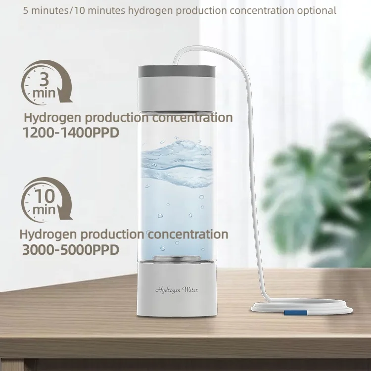 Portable Hydrogen And Oxygen Separation Health-care Hydrogen Water Bottle Generator 5000 Ppb Rich Hydrogen Water Cup