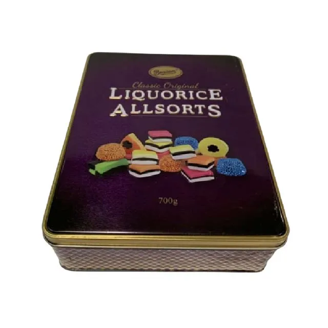 L235*W220*H55mm Hot sale USA Food grade Tin Box for Cookie Packing Metal Rectangular Tin Box Container