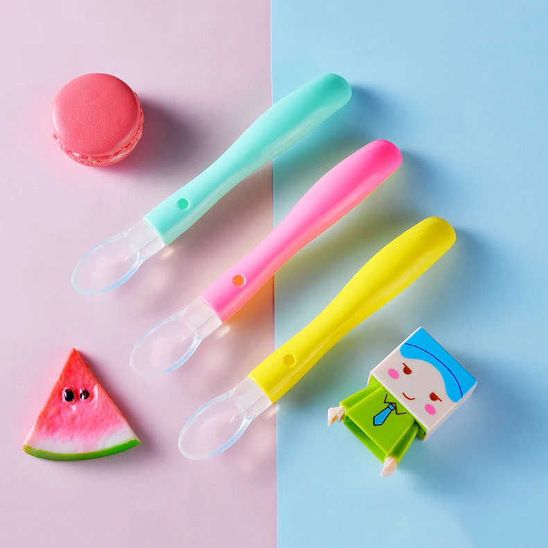 
Hot Sale Food grade silicone Baby spoon Baby feeding spoon bendable baby spoon 