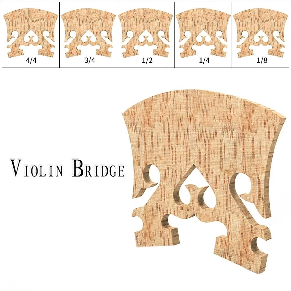 NAOMI Violin Bridge AA Grade Maple Wood Upside-Down Heart Baroque Violin Parts OEM 4/4 3/4 1/2 1/4 1/8 Acoustic Violin Bridge