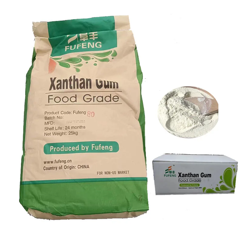 Factory price food Additives 25kg bag Thickener fufeng meihua xanthan gum powder food grade 80 mesh 200 mesh 11138-66-2  fufeng