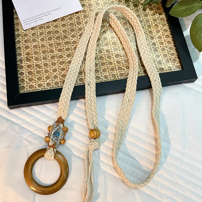 Customized Women Waist Rope Woven Hemp Rope Waist Chain Thin Waist Belt For Clothing Accessory