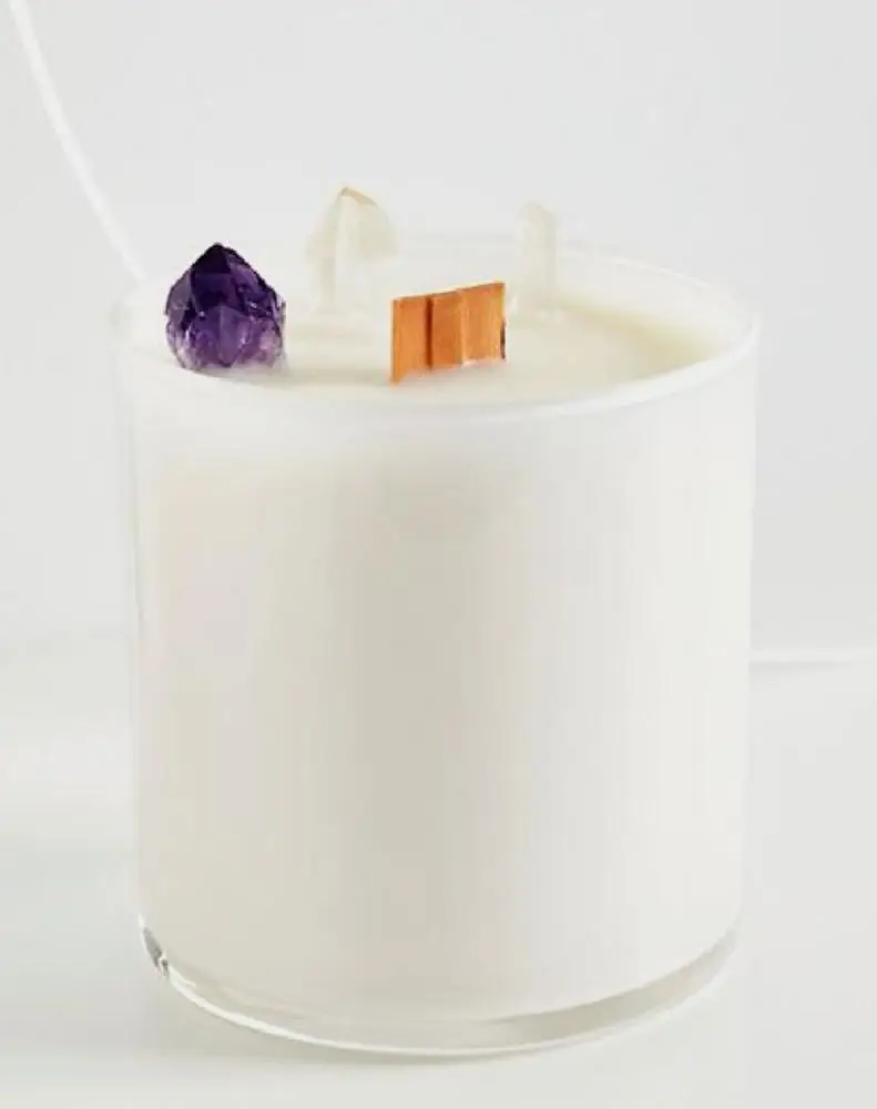 
classic glass Gem crystal healing soy wax scented candle luxury glass jar 