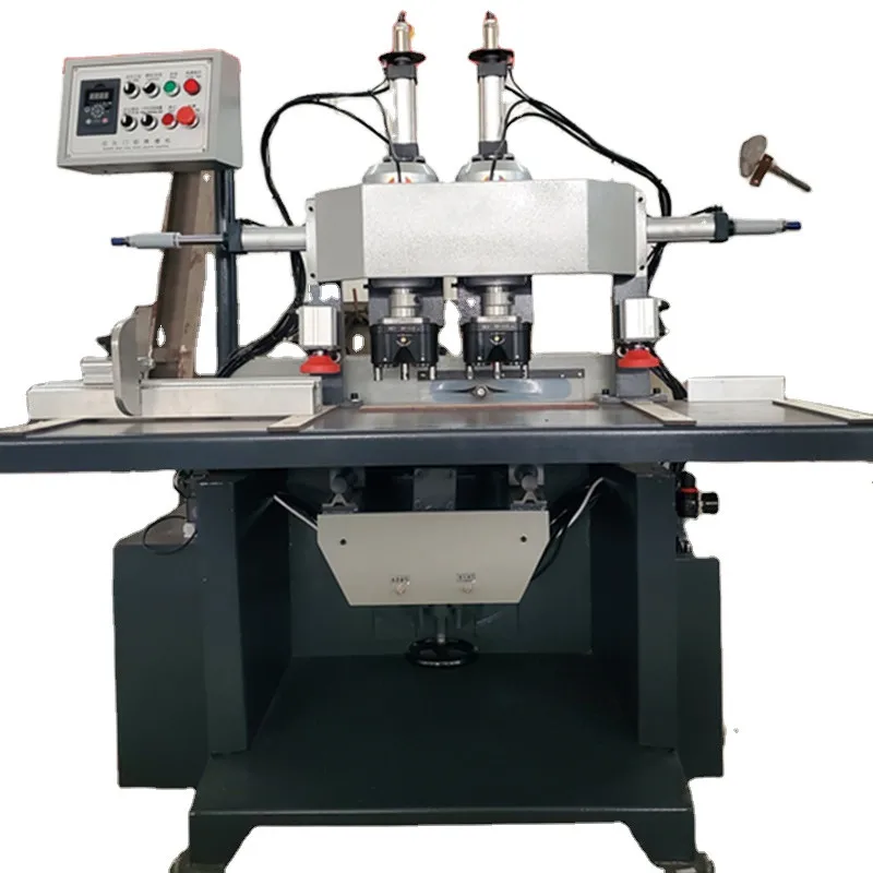 Double heads drill wooden door lock hole drilling machine