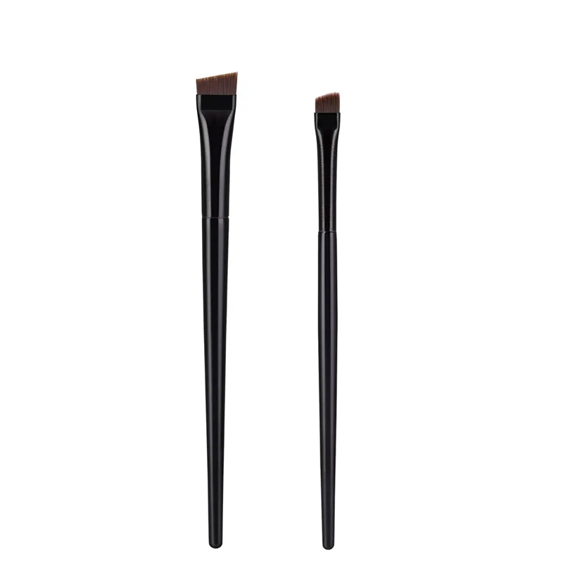 Профессиональная ультратонкая деревянная ручка, угловая плоская головка, одиночная подводка для глаз, бровей, стойкая Водонепроницаемая Кисть для макияжа веганцев