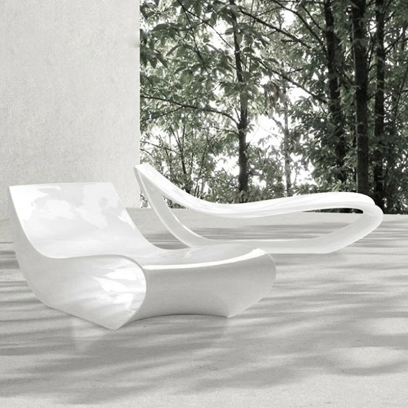 HTY-2473 Modern lounge chair ottoman hollow out swimming pool balcony ottoman deck chair that sit in water outdoor sun bed chair