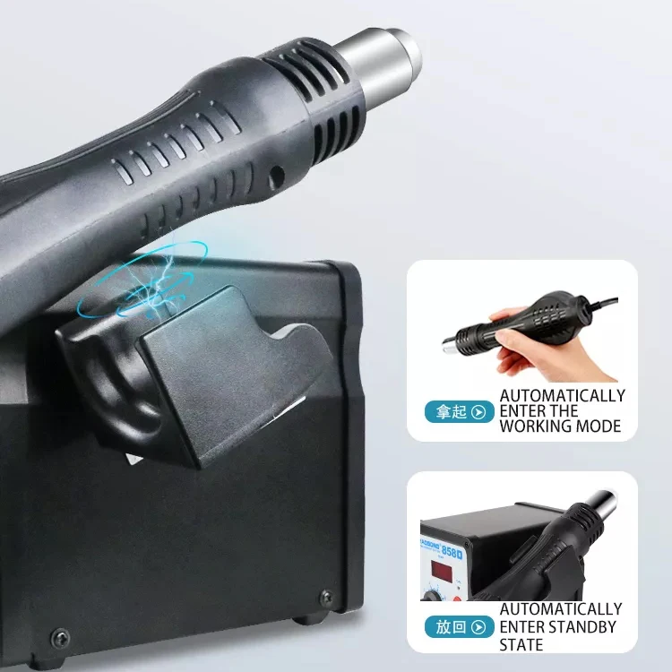 YAOGONG 858D Digital IC SMT Heat Gun Mobile Phone Repair Tool Set SMD Rework Hot Air Gun Desoldering Station