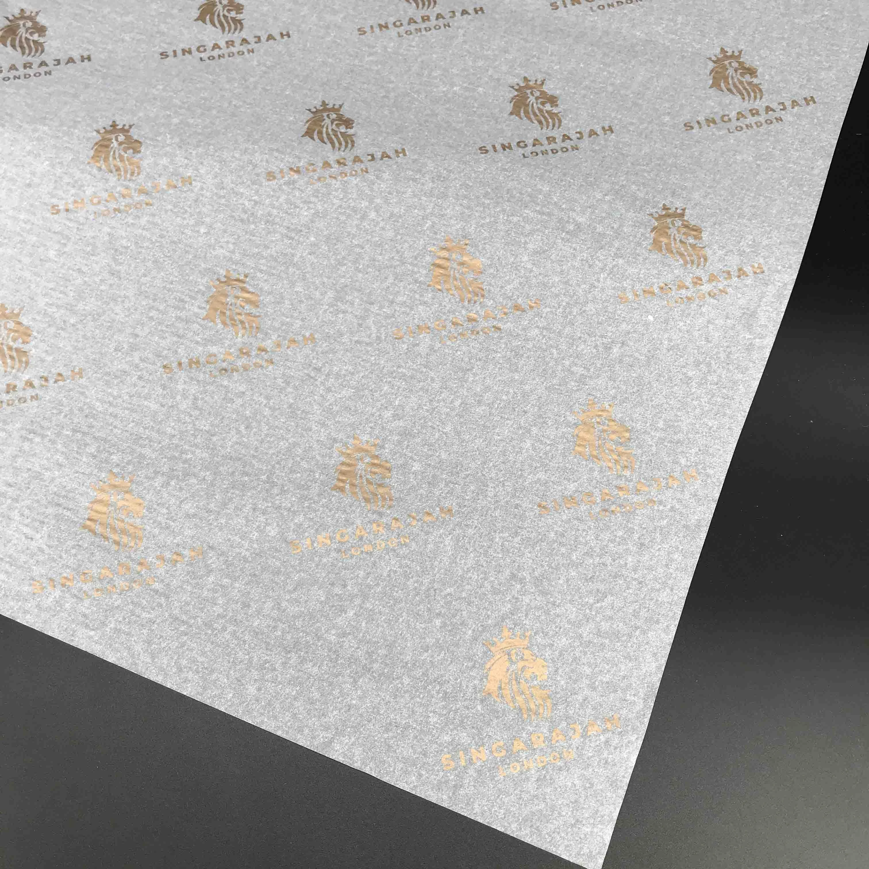 Fancy Custom Metallic Gold Logo Tissue Paper Customized Clothes Wrapping Paper