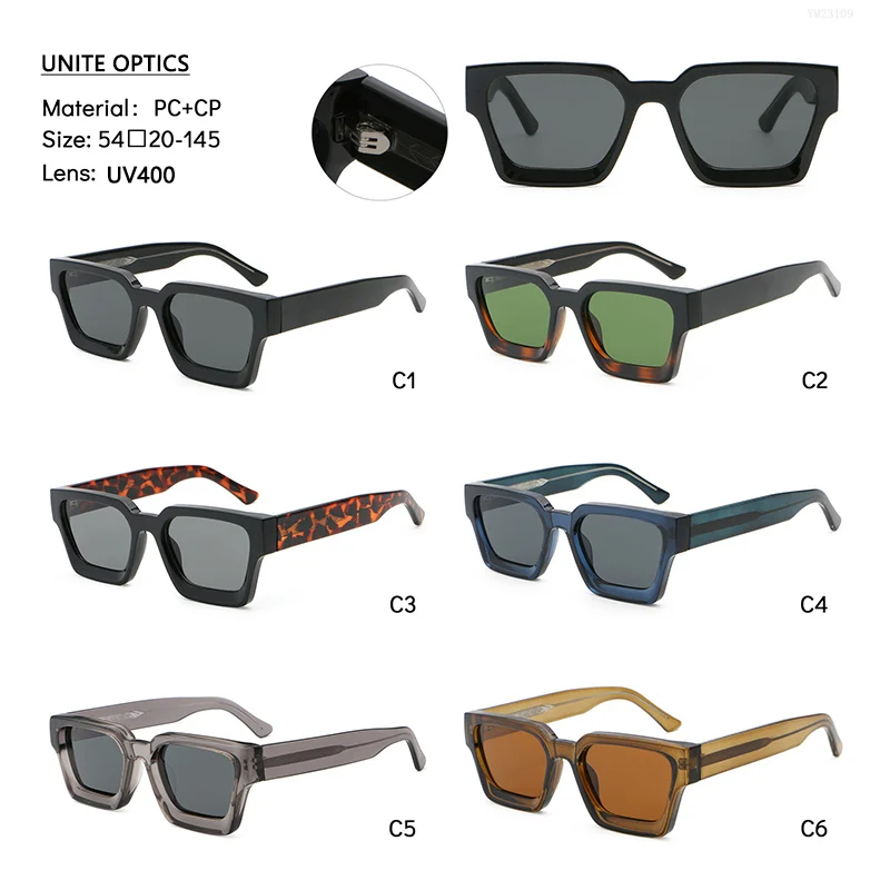 2024 manufacturer upgraded luxury Italy designer custom logo unisex thick vintage square sunglasses for man