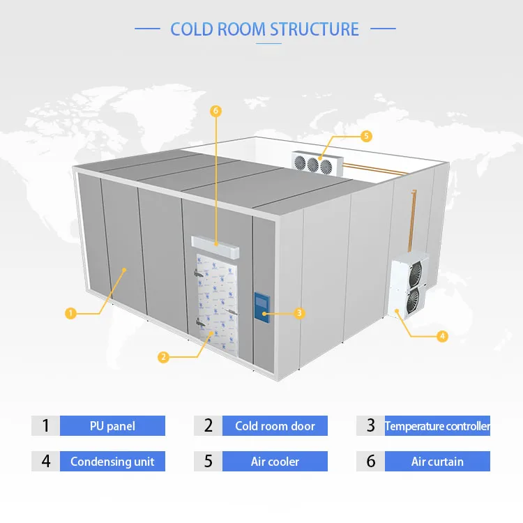 Walk in freezer cold storage refrigeration cold store machine cold room for fish storage