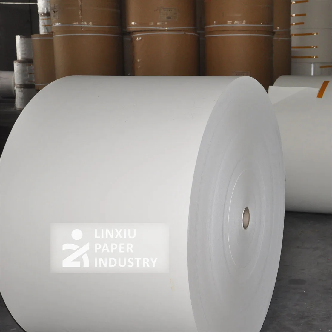 white cardboard single side pe coated paper cup roll with flexography printing for paper cups bowl lunch box