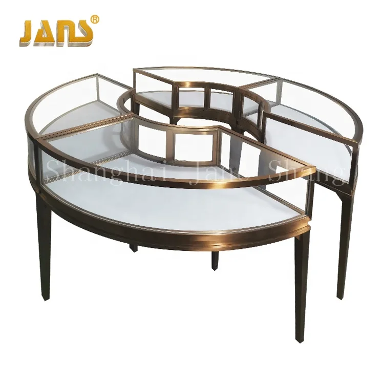 Ultra-white tempered glass jewellery display cabinet jewelry shop showcase display counter furniture design